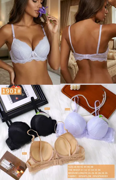 Brasier push-up de encaje escote profundo