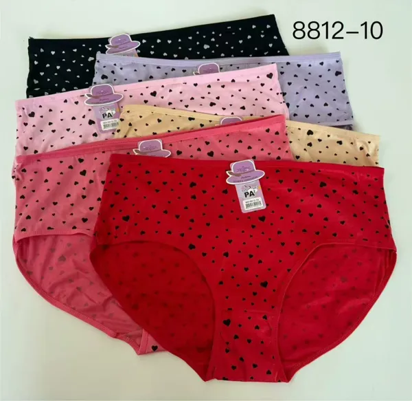 Calzón bikini de malla con estampado de corazones