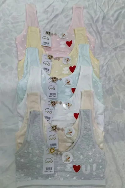 Top bralette de algodón con estampado de corazones