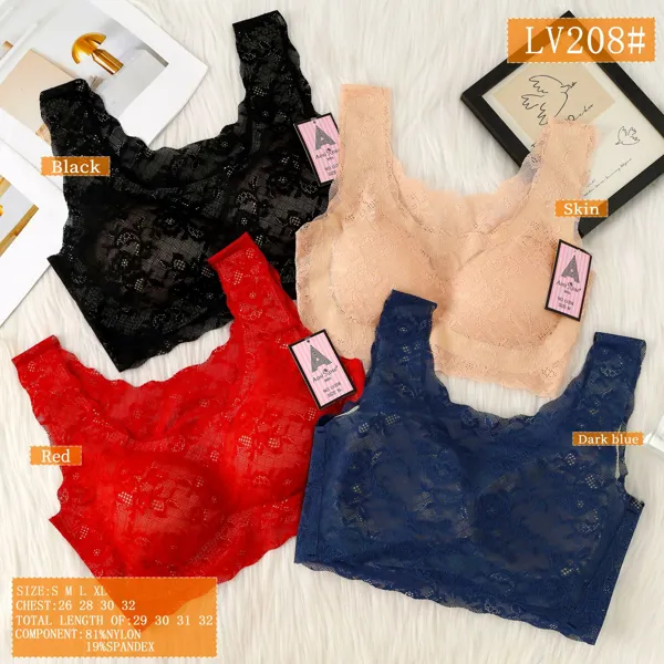 Brasier tipo top de encaje sin aro