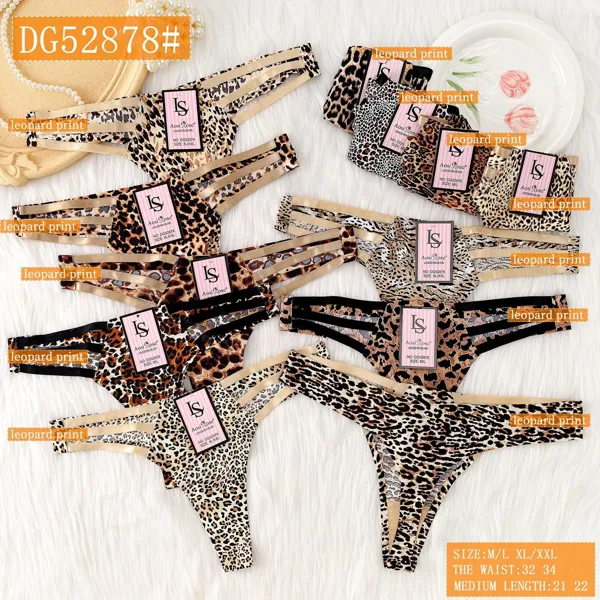 Tanga de leopardo con tiras laterales
