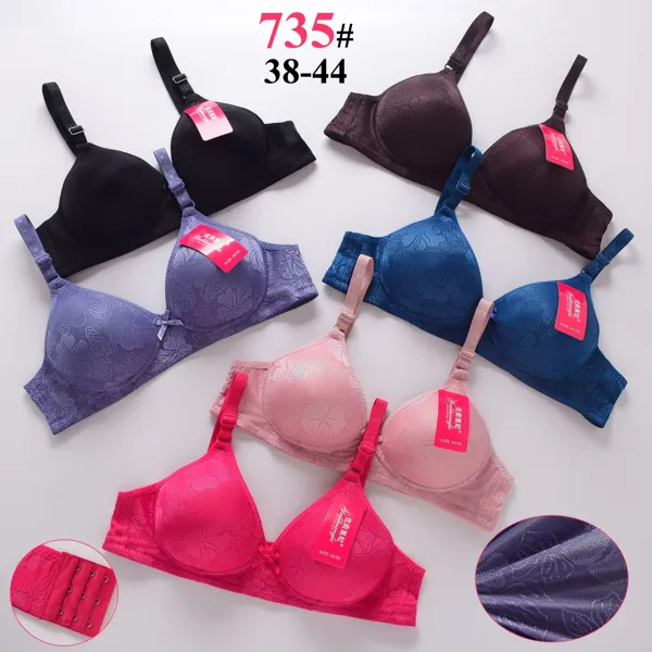 Brasier sin varilla jacquard floral con relleno suave