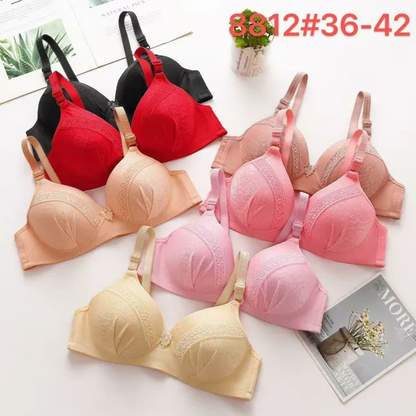 Brasier sin varilla jacquard floral con encaje frontal