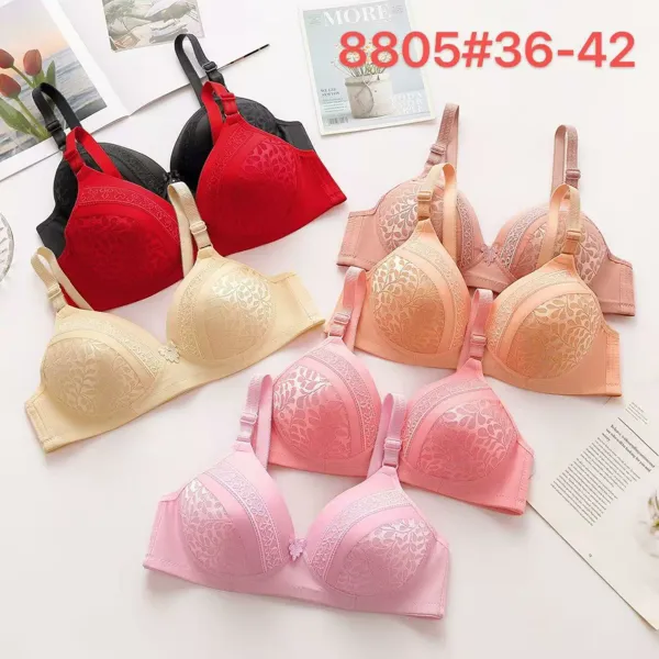 Brasier sin varilla jacquard de hojas realzado
