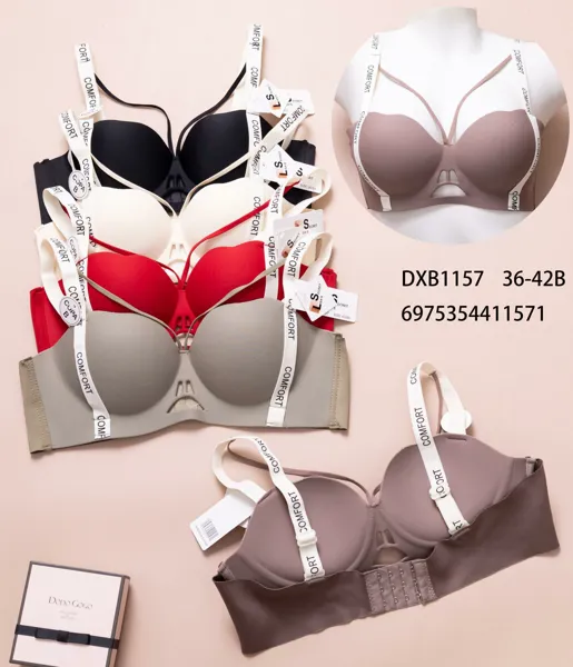 Brasier push up sin varilla con tirantes COMFORT y cruce frontal
