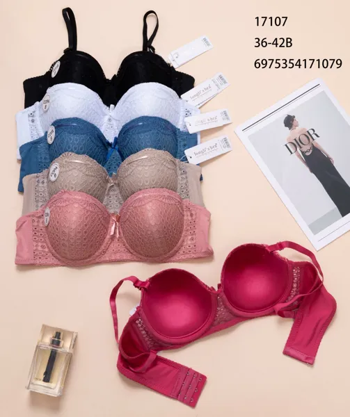 Brasier de encaje media copa con efecto push up