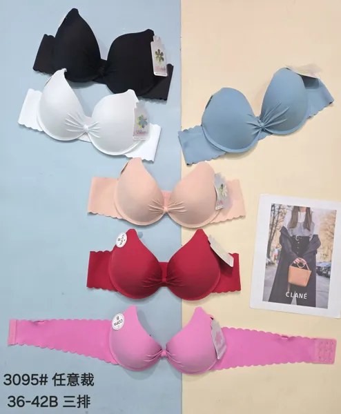 Brasier sin costuras push up con borde ondulado corte libre