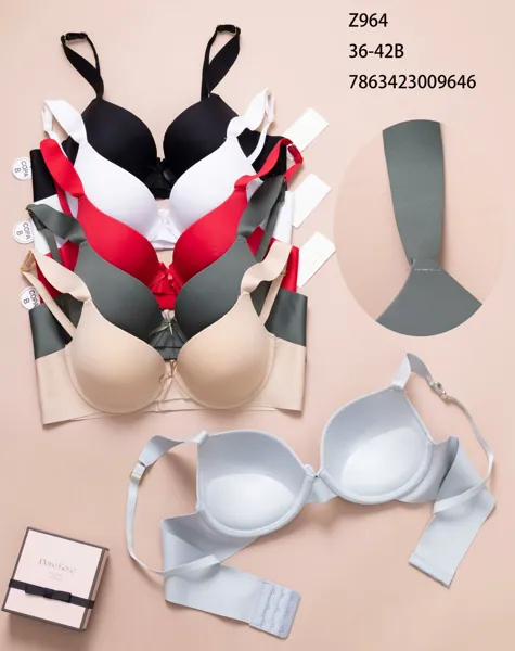 Brasier push up liso de microfibra con varilla copa B