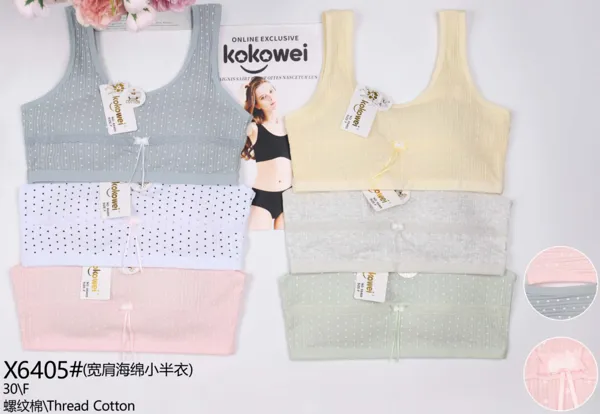 Top bralette de algodón acanalado con copa
