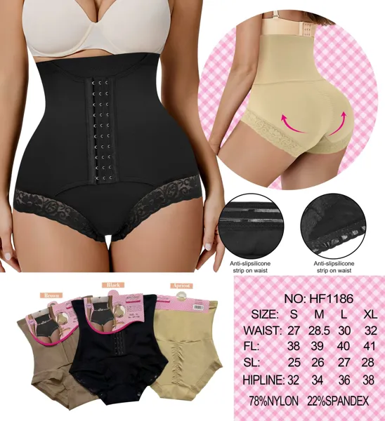 Calzon faja de cintura alta con broches control abdomen