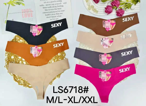 Tanga sin costuras con letras Sexy