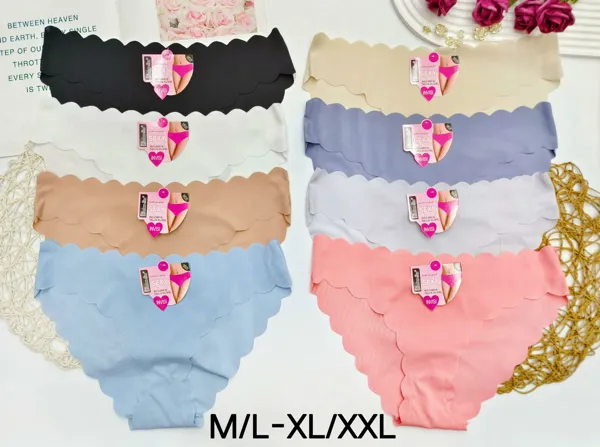 Bikini acanalado sin costuras borde ondulado