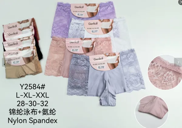 Boxer short de encaje floral tipo pantaleta de seguridad
