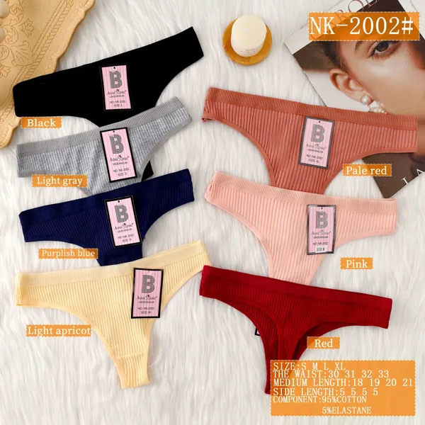 Tanga de algodon acanalado