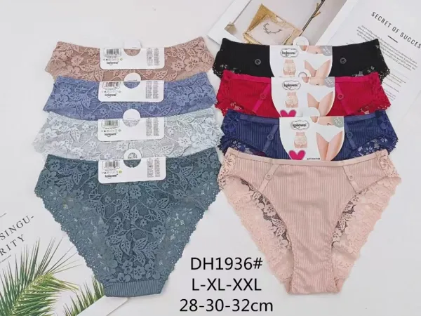 Panti bikini de canale con encaje floral y botones