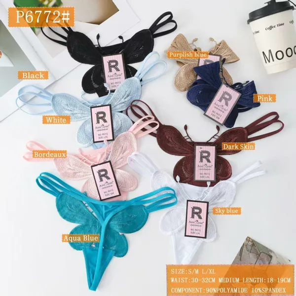 Tanga con bordado de mariposa