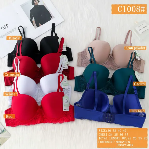 Brasier push-up con encaje en la base