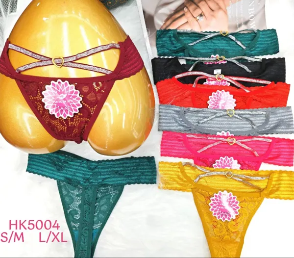 Tanga de encaje con tiras cruzadas