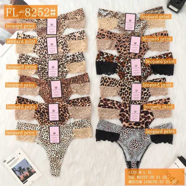 Tanga de encaje animal print