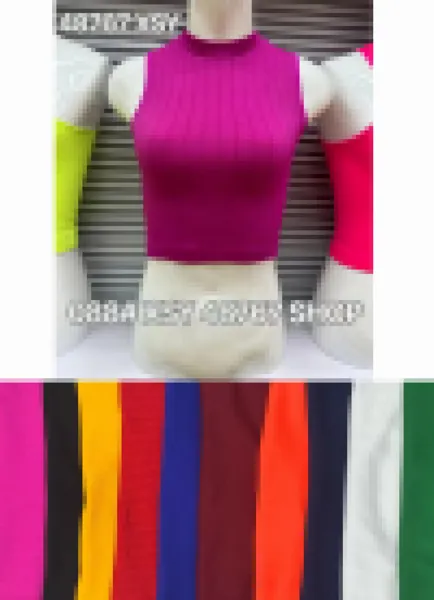 Top deportivo acanalado de cuello alto