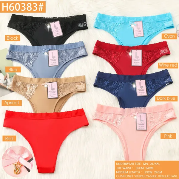 Pantaleta bikini de encaje floral con mono