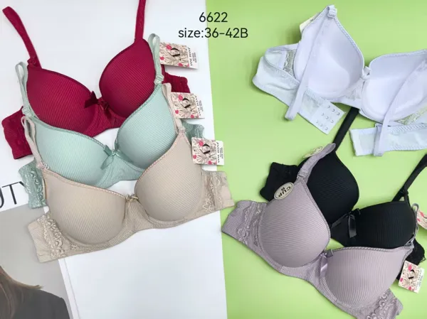 Brasier push-up de microfibra con ribete de encaje