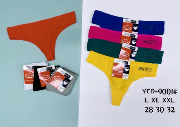 Tanga acanalada 100% algodon