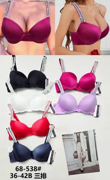 Brasier push-up escote profundo con tirantes de pedreria