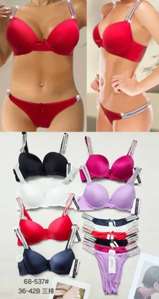 Conjunto de brasier y tanga rojo