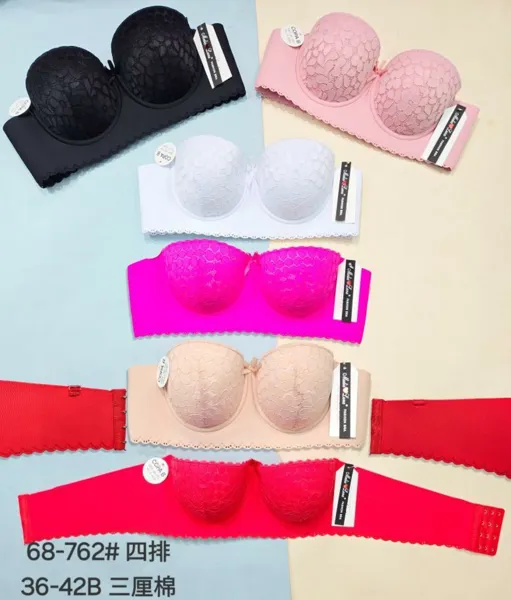 Brasier strapless de encaje floral
