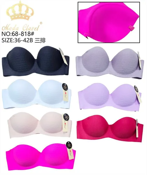 Brasier strapless con realce liso texturizado