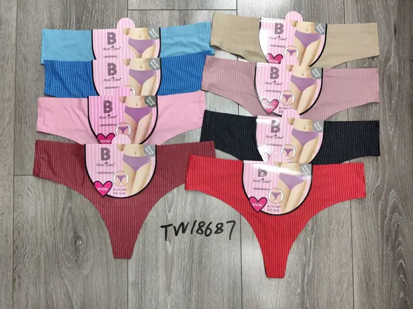 Tanga sin costuras texturizada tiro medio