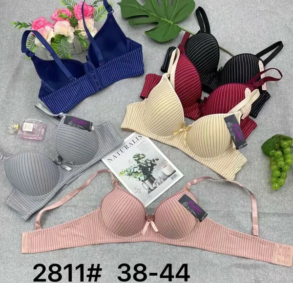 Brasier push-up con realce a rayas