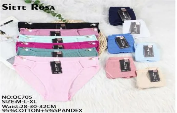 Panty bikini de algodón acanalado