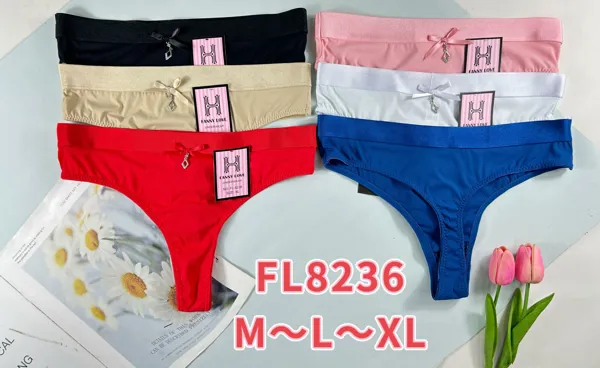 Tanga sin costuras con lazo y dije de pedreria