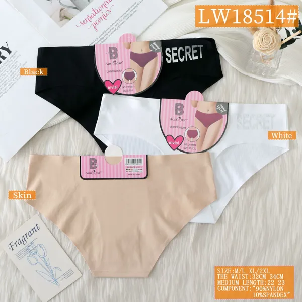 Bikini sin costuras acanalado con letras SECRET