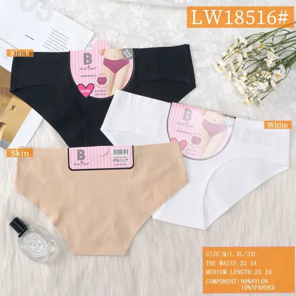 Bikini sin costuras acanalado con letras LOVE