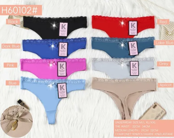 Tanga de encaje con lazo