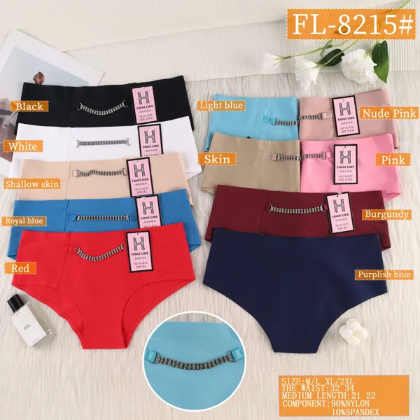 Pantaleta bikini sin costura con cadena de pedreria