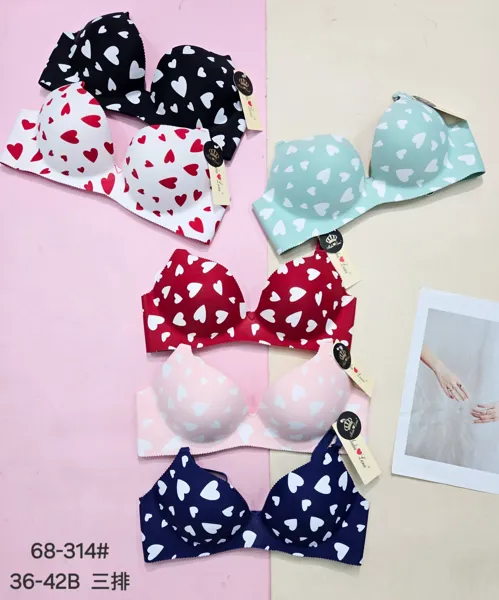 Brasier push-up con estampado de corazones