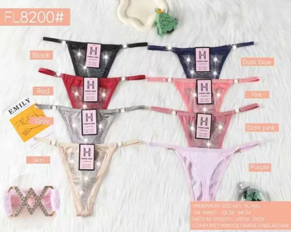 Tanga brasileña con pedrería brillante