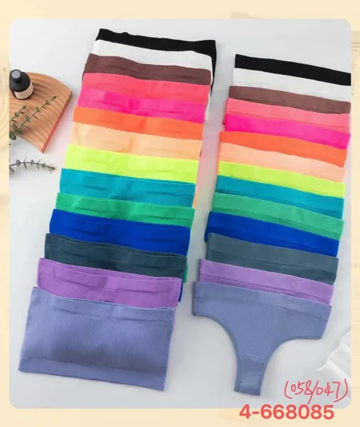 Conjunto de bandeau y tanga sin costura multicolor