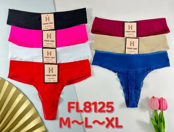 Tanga hilo dental con borde de crochet calado