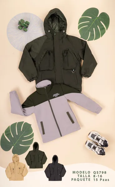 Chamarra rompevientos con capucha estilo Street Culture para niño