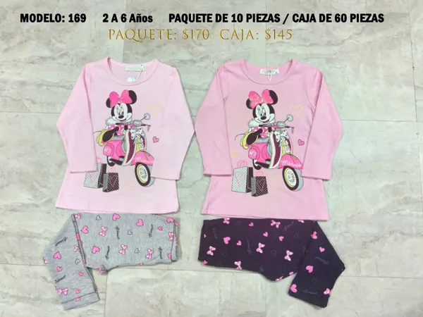 Conjunto de playera de manga larga y leggings con estampado de Minnie para niña