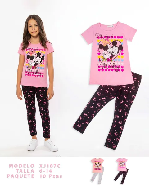Conjunto de 2 piezas con playera de Minnie y leggings para niña