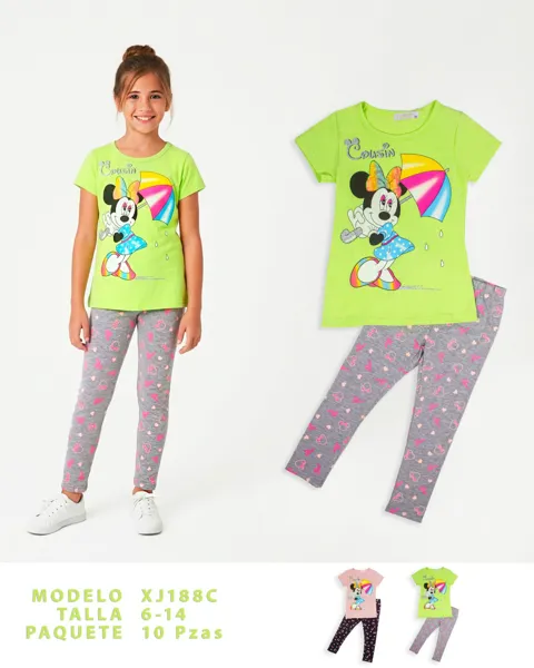Conjunto de 2 piezas con playera de Minnie y leggings para niña