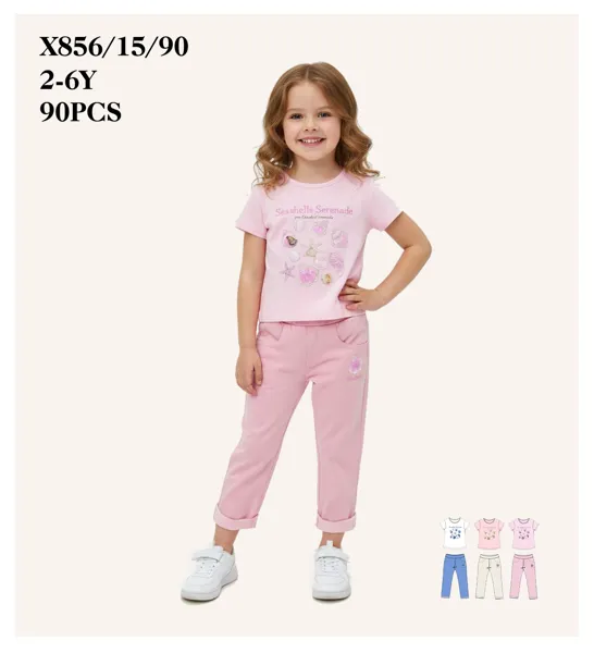 Conjunto de 2 piezas con playera y pantalón para niña