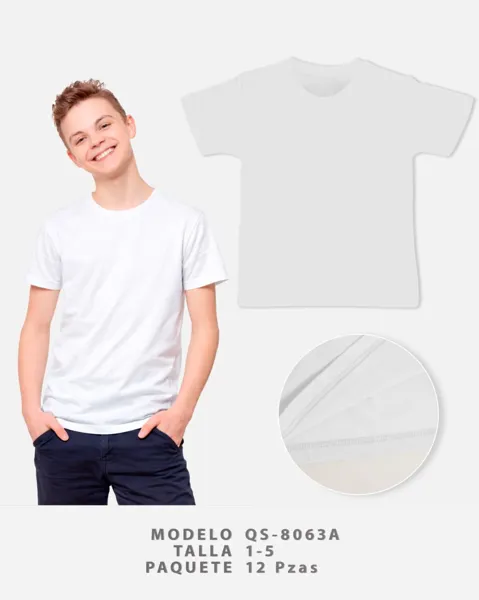 Playera básica blanca para niño