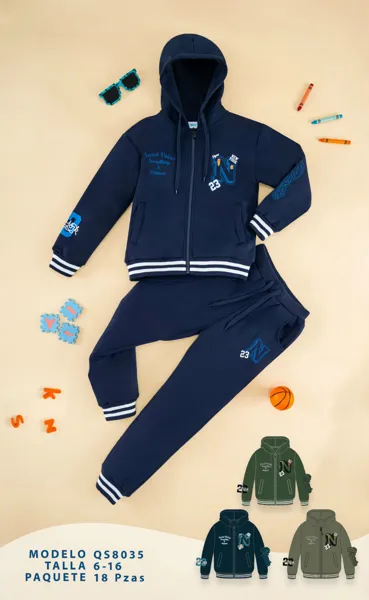 Conjunto de 2 piezas con capucha y jogger estilo New York para niño